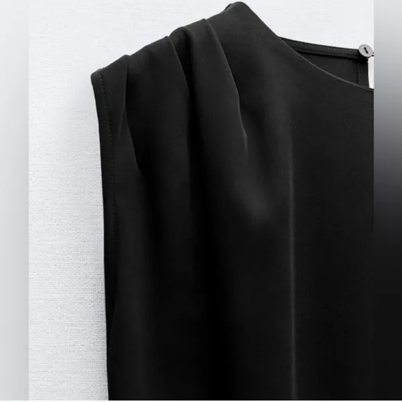 ZARA ASYMMETRIC CREPE MIDI DRESS Size XS