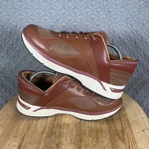 ZEBA Shoes  Men’s 11.5 Hands Free Brown Leather Slip-On Leather Slip-Resist
