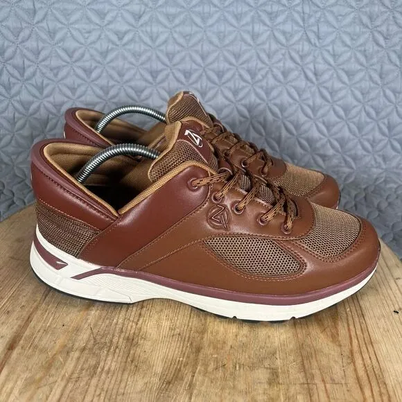 ZEBA Shoes  Men’s 11.5 Hands Free Brown Leather Slip-On Leather Slip-Resist